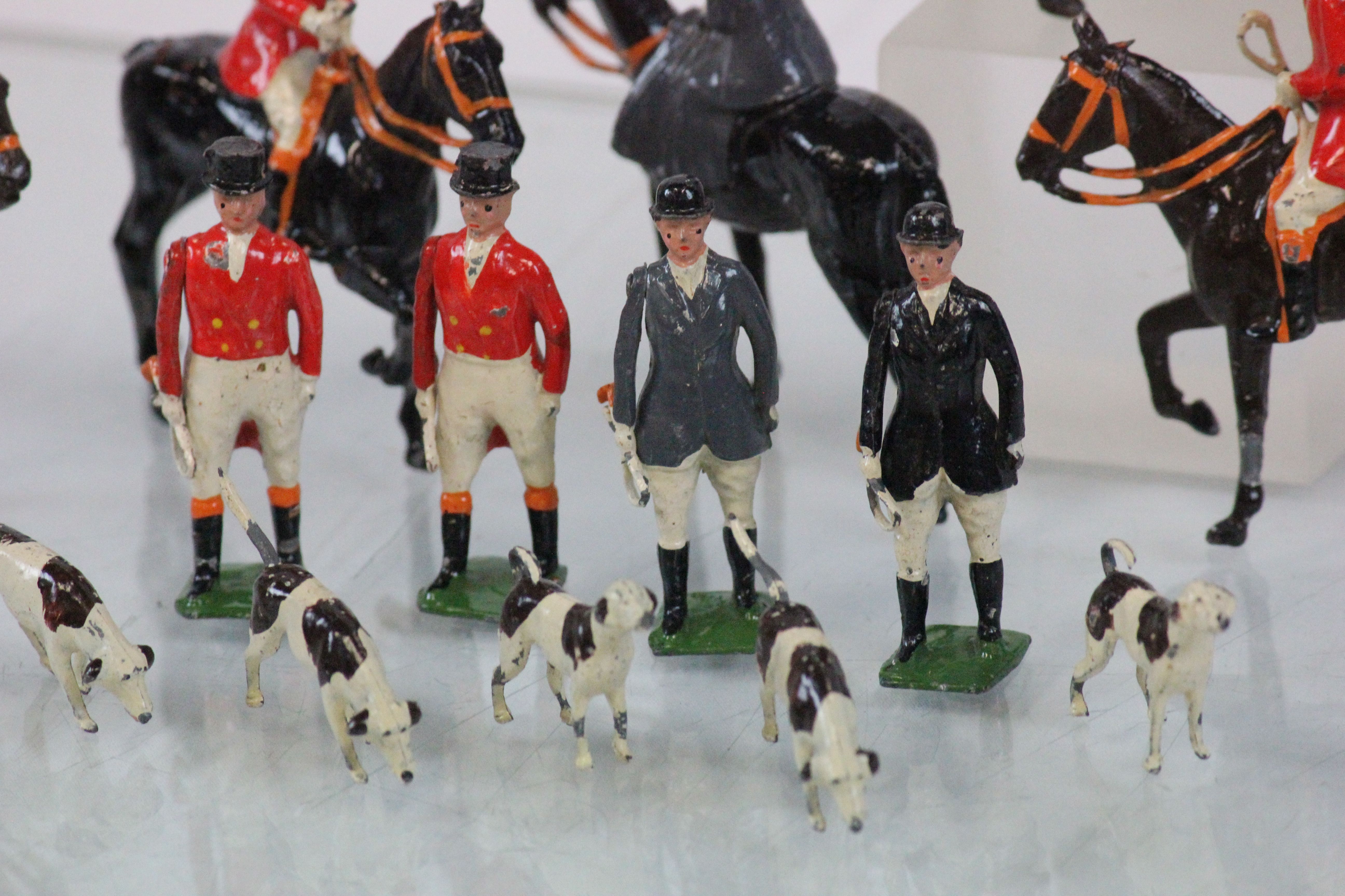 Britain's Lead Hunting Set - Early 20th century comprising Three Huntsman on Horses, Two Side Saddle - Image 2 of 2