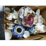 A quantity of ceramics,glass and metalware to include oriental,Royal Albert country roses,