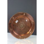 Arts & Crafts Copper tray with Ostrich maker mark to reverse (early WMF mark)