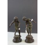 Pair of Moreau Spelter figures of Children playing