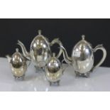 Silver plate Art Deco style four piece tea set