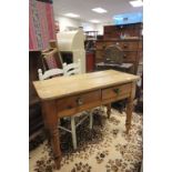 19th Century pine side table with two drawers