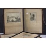 Four framed & glazed Engravings signed in pencil to the margins and dated 1920's