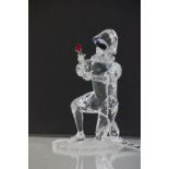 Swarovski Harlequin kneeling holding a rose