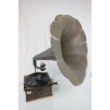 Edwardian oak gramophone