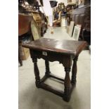 19th Century oak joint stool