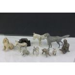 Collection of vintage metal animals etc