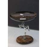 Art Deco style Wood & Chrome fruit bowl