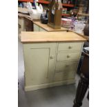 Painted vintage kitchen cupboard with four drawers