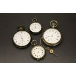 Four vintage Fob & Pocket watches to include Silver cased