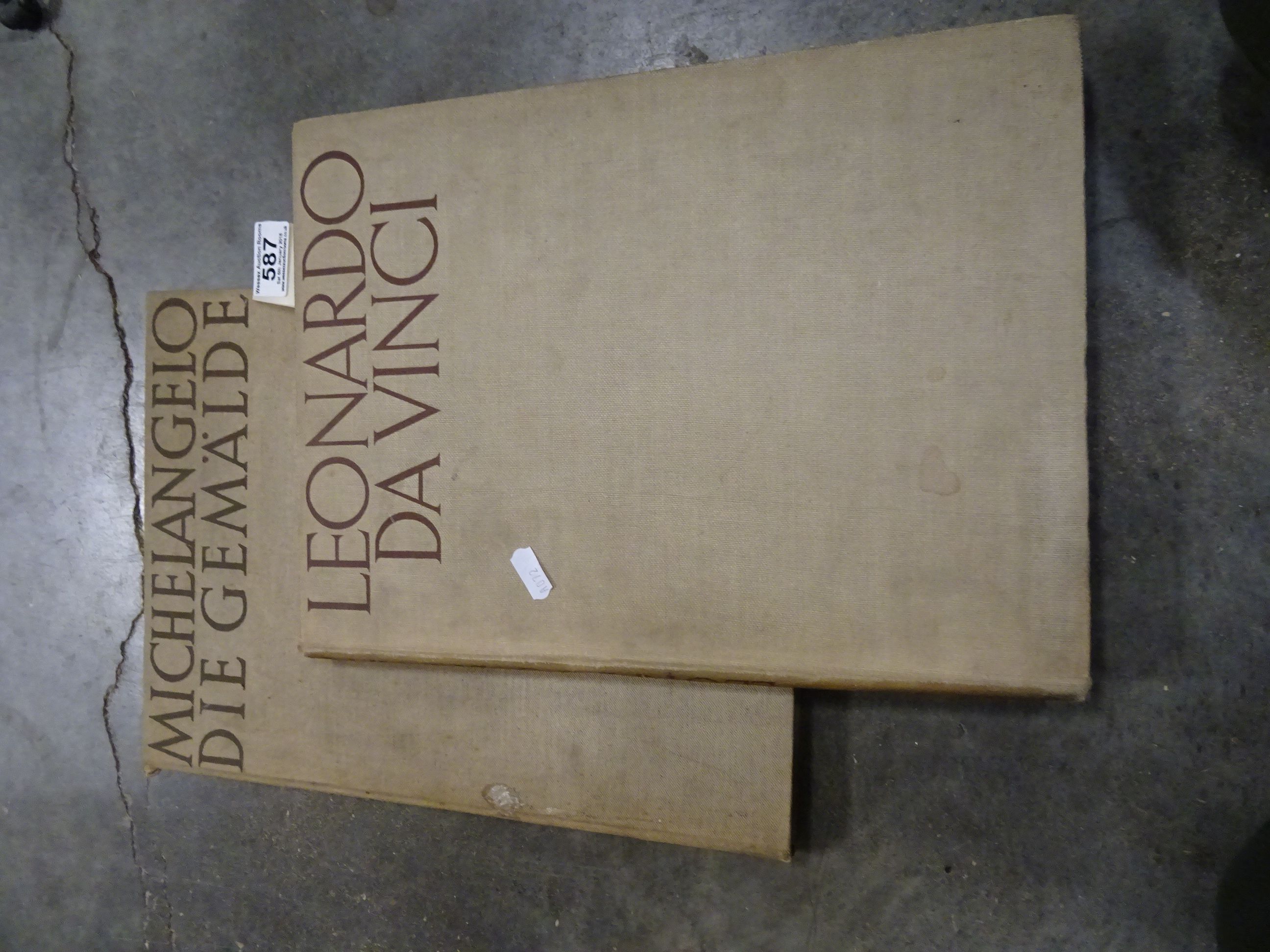 Two vintage hardback Art books, Leonardo Da Vinci, & Michelangelo