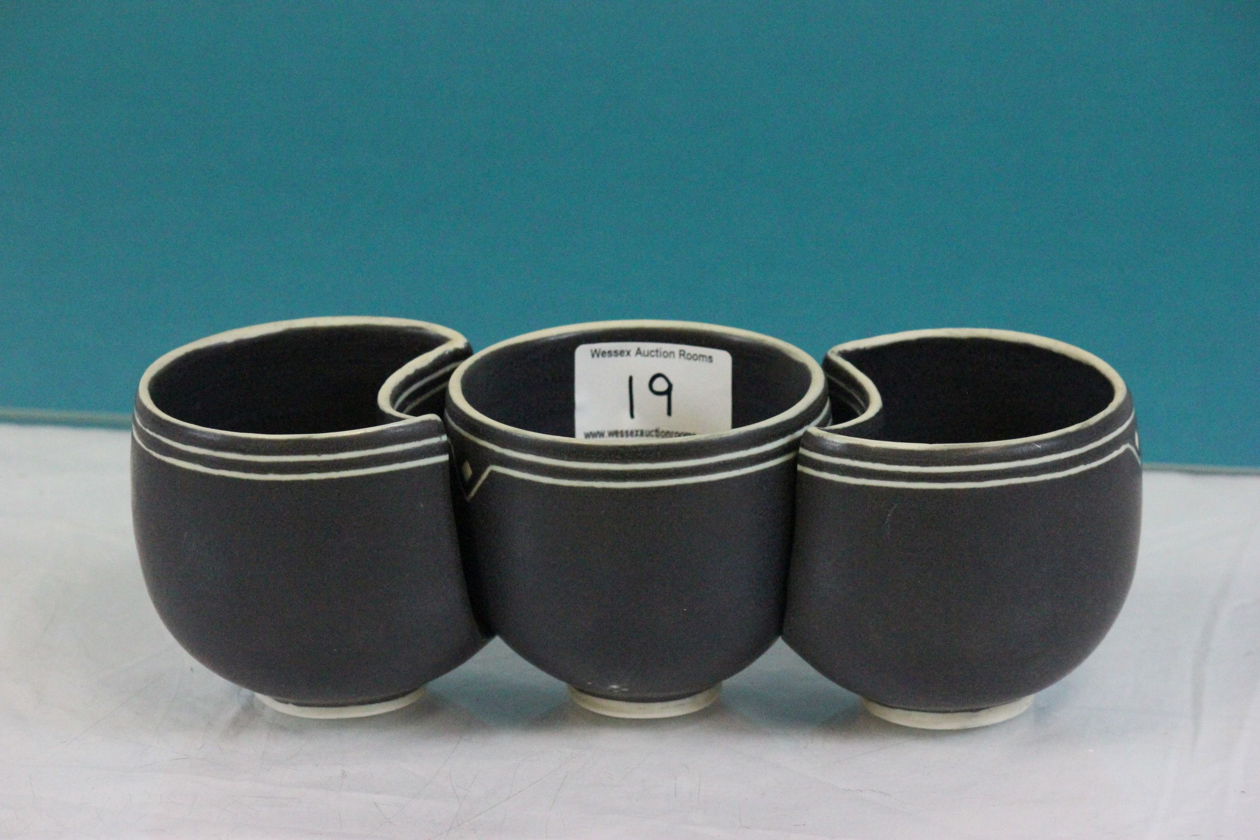 Danish Art pottery three bowl set