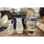 Boxed Aynsley Pembroke pattern Jug & Vase plus an Aynsley Millenium lidded Trophy