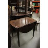 19th century Mahogany Oval Pembroke Table with drawer to one end and faux drawer to the other,