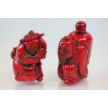 Two Chinese figural snuff bottles