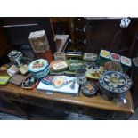 A crate of vintage Tins and another of vintage Tools