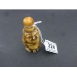 Bone snuff bottle in the form of a Happy Buddha