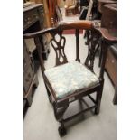 George III Style Mahogany Child's Corner Chair with front carved cabriole leg on ball & claw foot