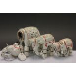 Three Asian elephant puppets