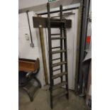 Set of Vintage Tall Pine Extending Ladder