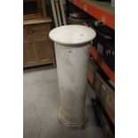 White Marble Effect Column Jardiniere Stand