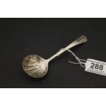 Solid silver sifter spoon by James Deakin, Sheffield