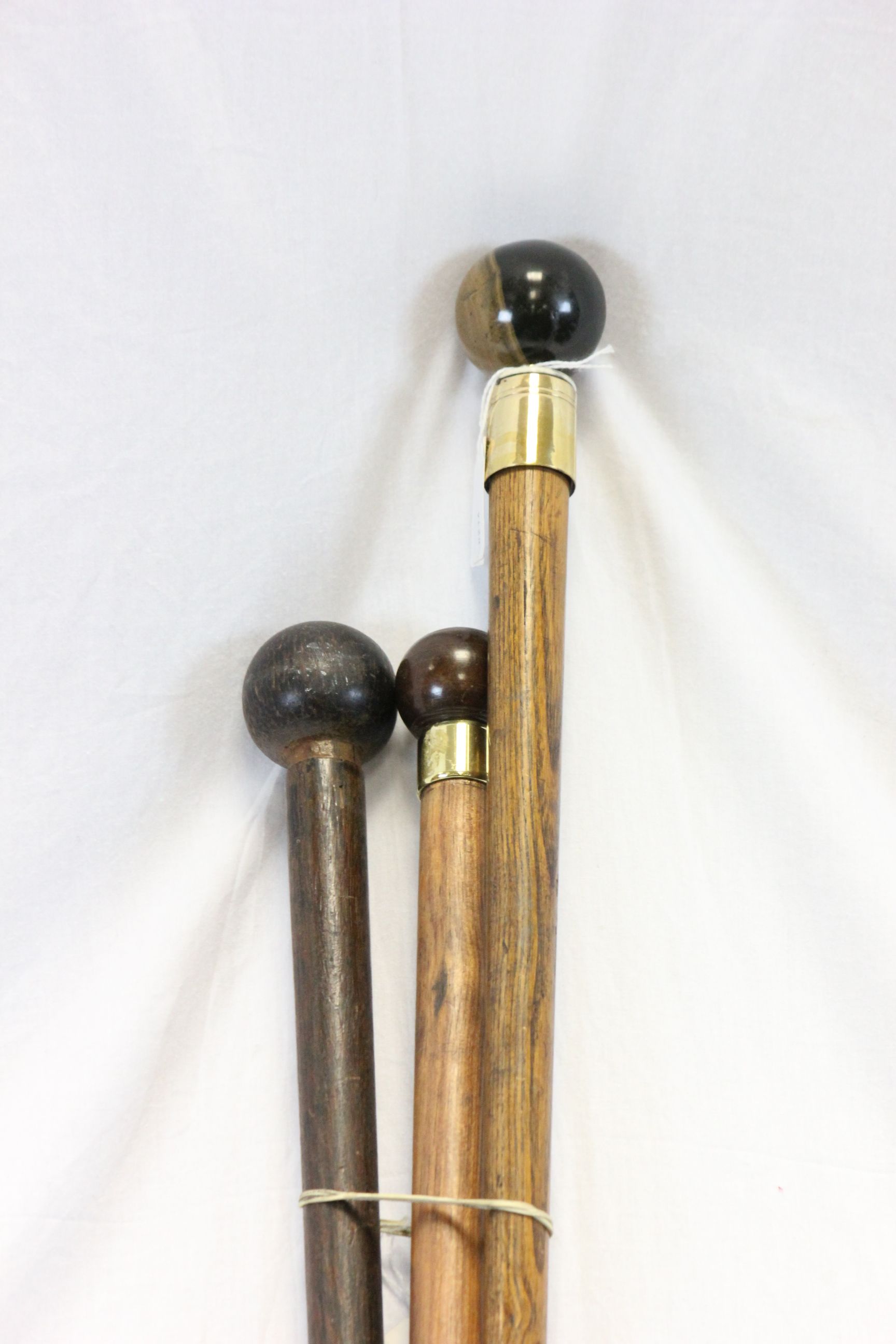 Three Walking Sticks, each with ball handles - Image 2 of 2