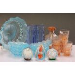 Group of vintage glassware to include Paperweights