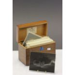 Box of vintage glass Slides to include early Racing cars