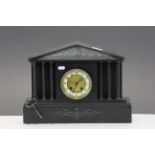 Slate Mantle clock with pendulum & key