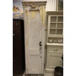 Very Tall 19th century Painted Pine House Keepers Cupboard, the single door opening to reveal