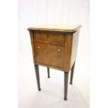 19th century French Walnut Pot Cupboard with Marble Top and Ormolu Mounts