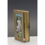 Early 20th Century CDV photograph album with painted image to the front, Arts & Crafts style