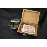 Group of vintage Coins & Banknotes in two small boxes