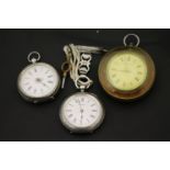 Three Victorian silver pocket watches