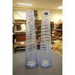 Pair of tall Parlane glass vases