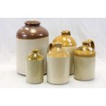 Collection of Four Stoneware Flagons including Swindon, Blandford and Gloucester plus a Large