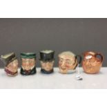 Five Royal Doulton small size character Toby jugs to include; John Barleycorn, Farmer John, Mr