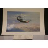 Colour Print Frank Wootton "Top Cover" Limited edition 227/1000 Three Spitfire's offer overhead
