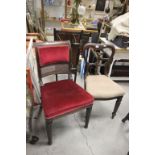 Victorian Mahogany Balloon Back Dining Chair together with a Regency Mahogany Dining Chair with