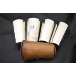 Leather cased set of four Stirrup cups