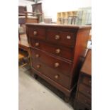 Victorian Stained Pine Chest of Two Short over Three Long Drawers