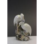 Spill Holder with Egret Heron Decoration