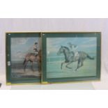 A pair of gilt framed horse racing prints of famous horses Arkle and Nijinsky with jockeys