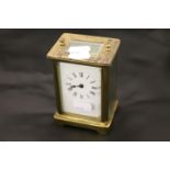 Vintage key wind Brass Carriage clock