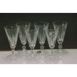 Set of six Waterford crystal glasses