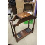 Early 20th century Oak Hall Stickstand with Glove Box