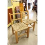 Pair of Child's Chairs with String Seats