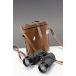 Leather cased set of 1944 Canadian Military 7 x 50 Binoculars