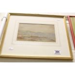 Framed & glazed Watercolour of a coastal scene with label to verso for Samuel John "Lamorna"